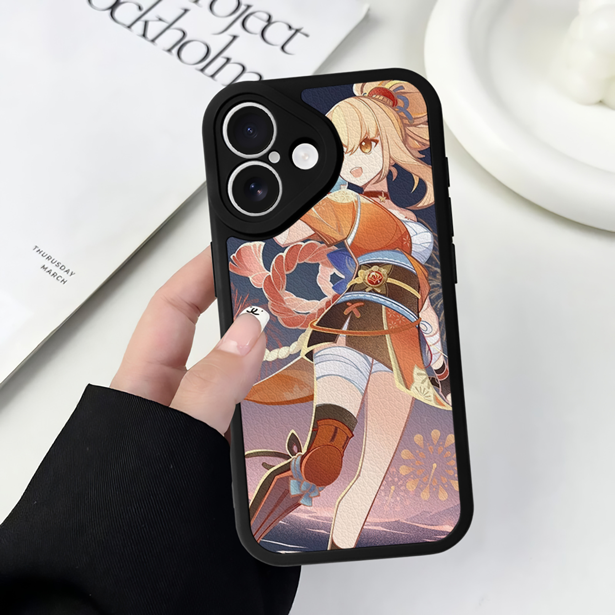 げんし神 genshin 【iPhone 16シリーズ対応】シリコンスマホケース（レザー調） 材質：シリコン
